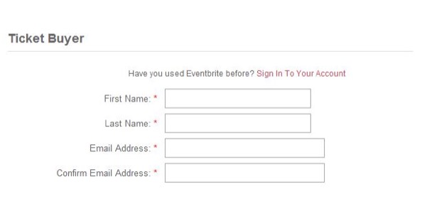 Eventbrite ticket buyer form